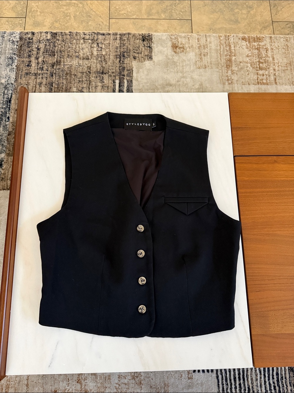 Black Women's Button-Front Vest